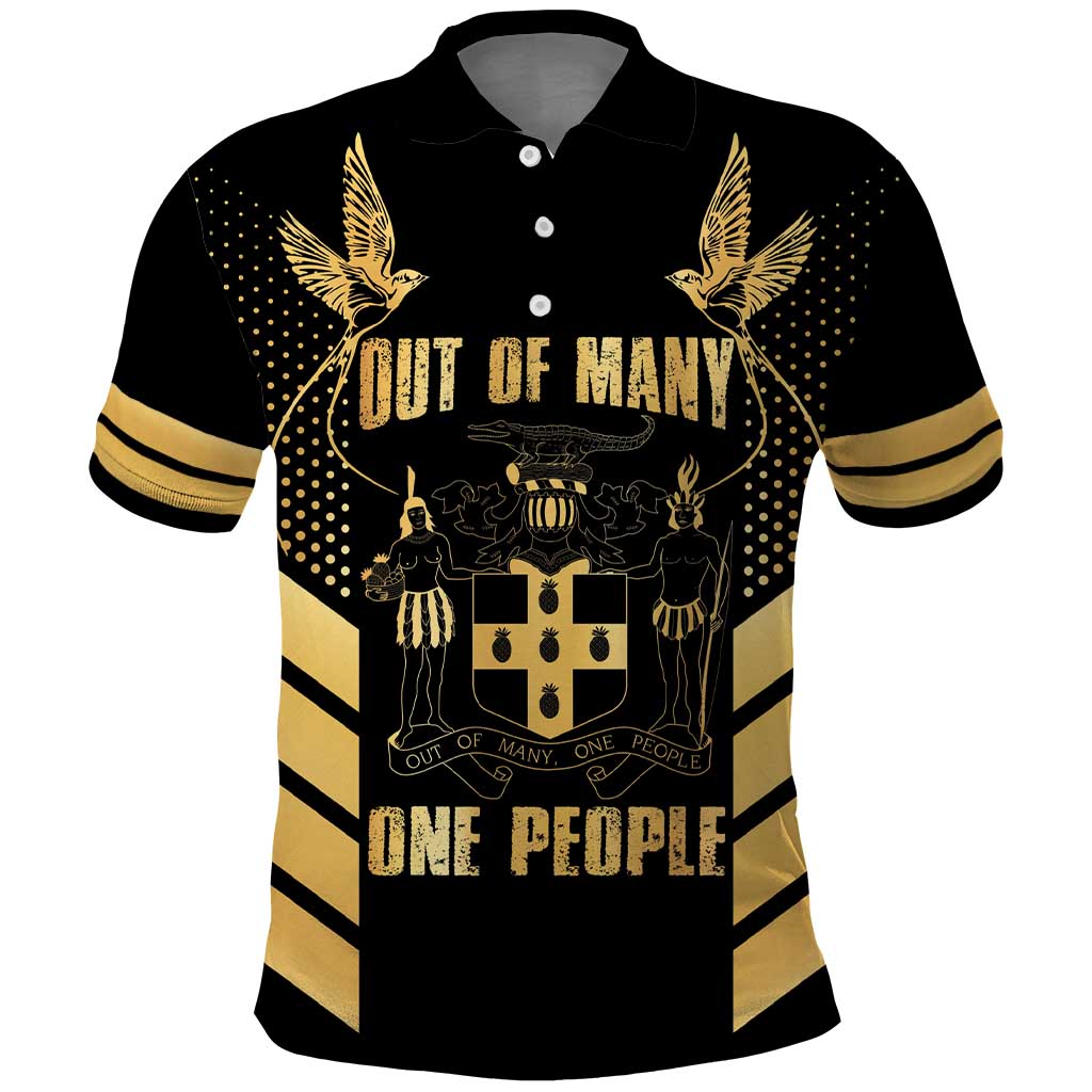 Jamaica Independence Day Polo Shirt Out Of Many One People Gold Color LT14