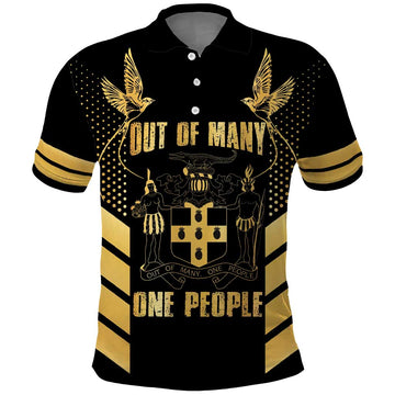 Jamaica Independence Day Polo Shirt Out Of Many One People Gold Color LT14
