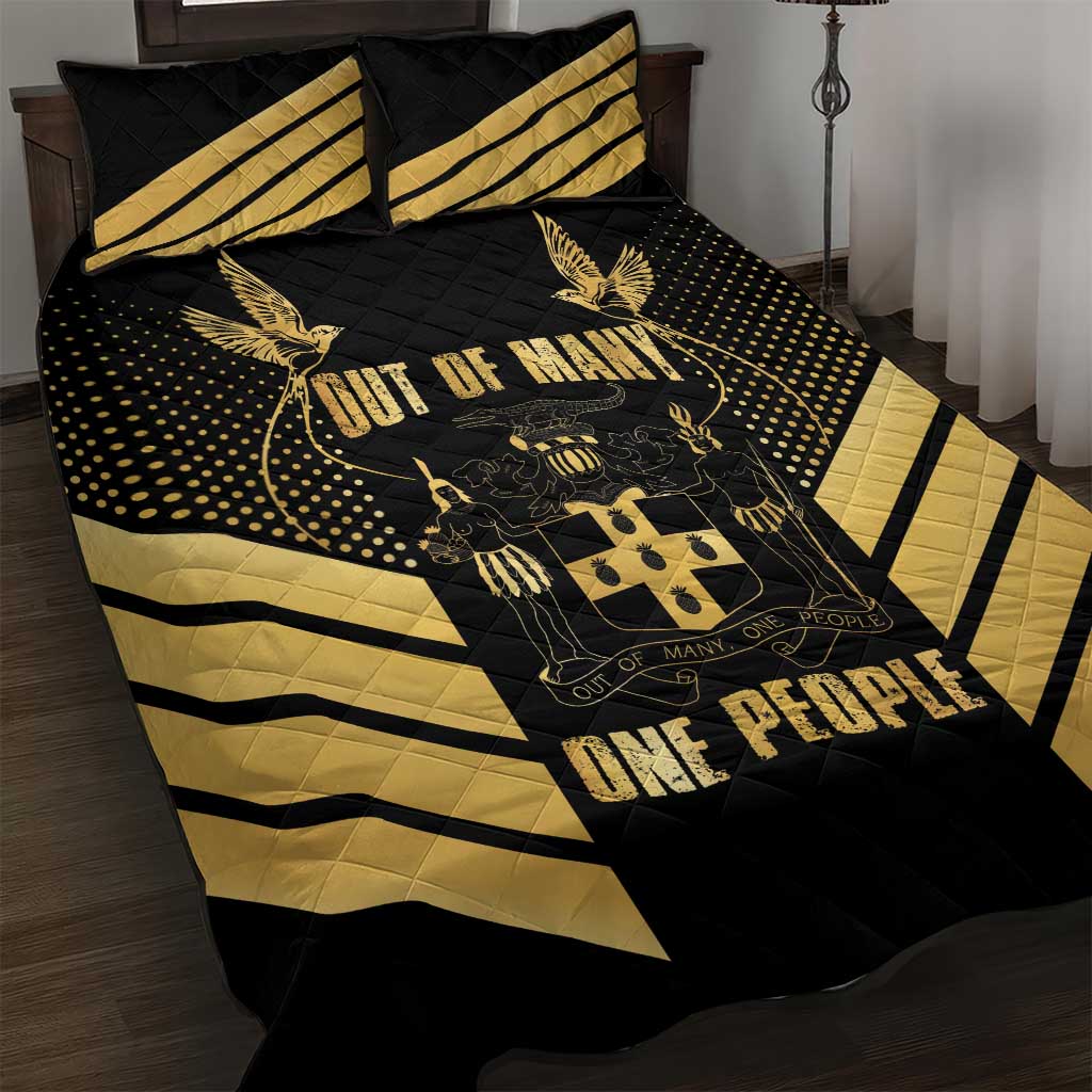 Jumieka Independence Day Quilt Bed Set Out Of Many, One People Gold Color LT14