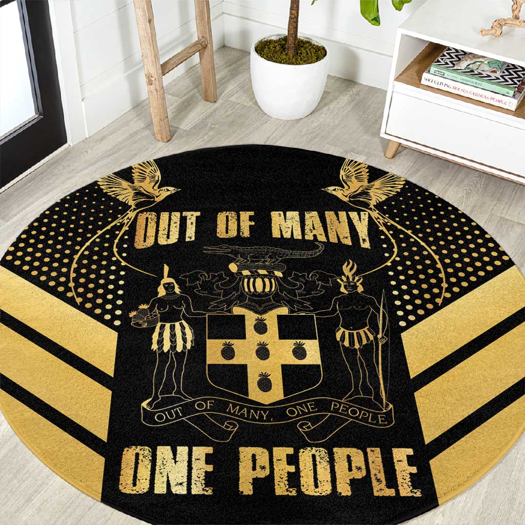 Jumieka Independence Day Round Carpet Out Of Many, One People Gold Color LT14