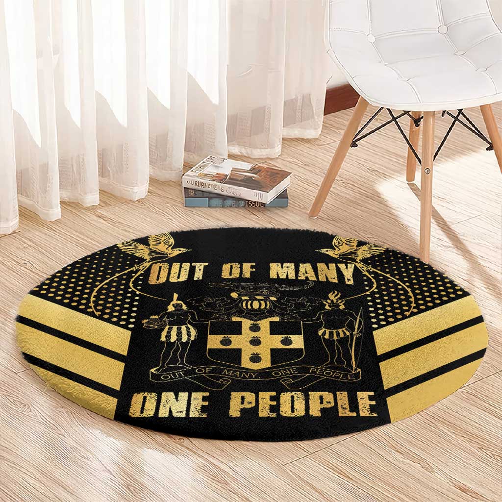 Jumieka Independence Day Round Carpet Out Of Many, One People Gold Color LT14