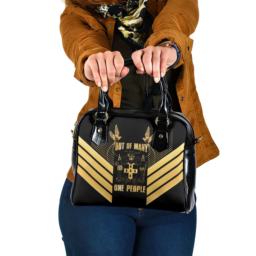 Jamaica Independence Day Shoulder Handbag Out Of Many One People Gold Color LT14