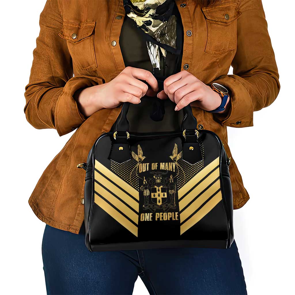 Jamaica Independence Day Shoulder Handbag Out Of Many One People Gold Color LT14