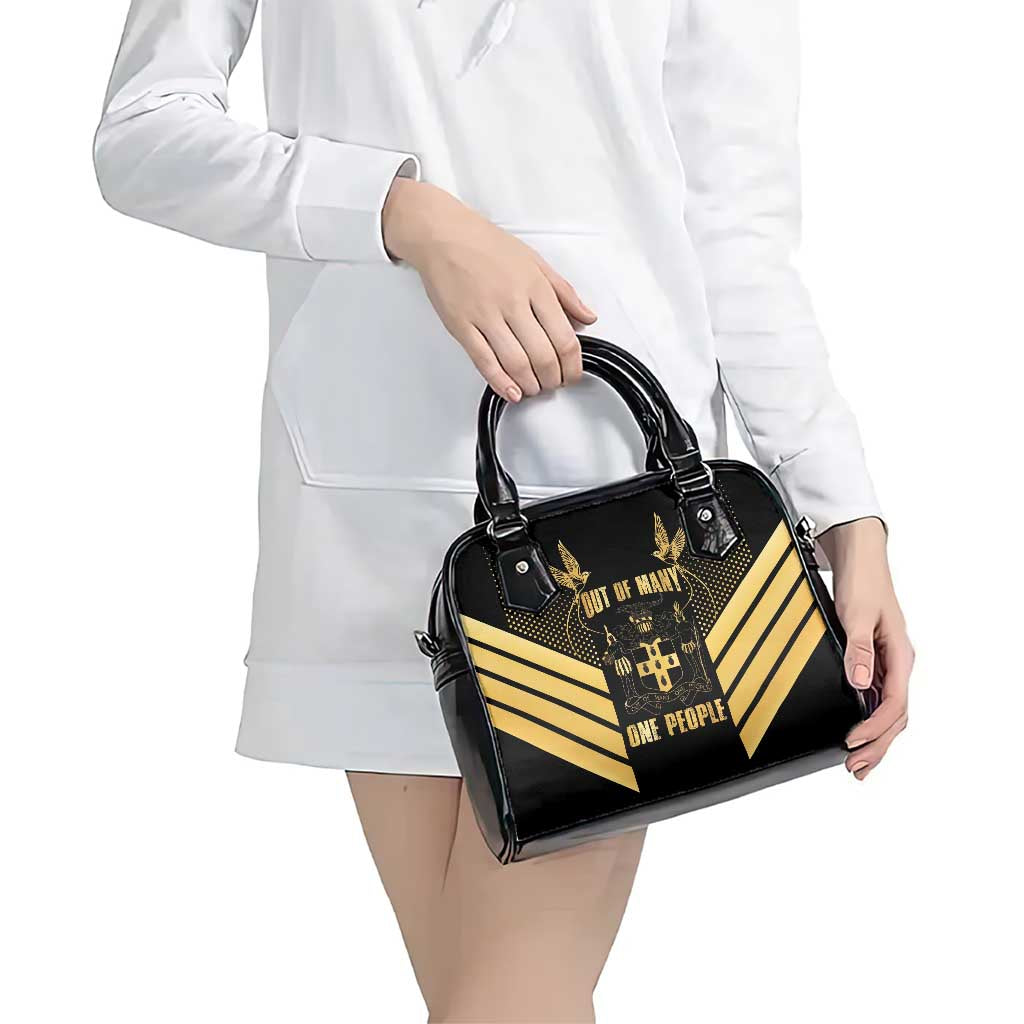 Jamaica Independence Day Shoulder Handbag Out Of Many One People Gold Color LT14