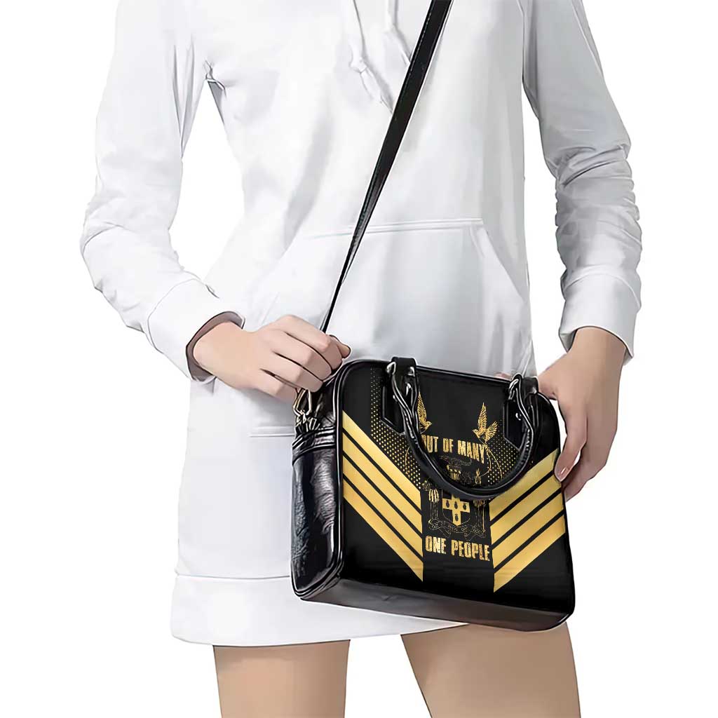 Jamaica Independence Day Shoulder Handbag Out Of Many One People Gold Color LT14