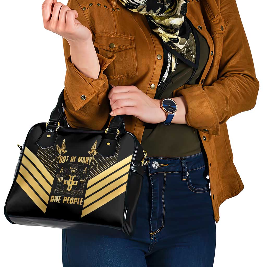Jamaica Independence Day Shoulder Handbag Out Of Many One People Gold Color LT14