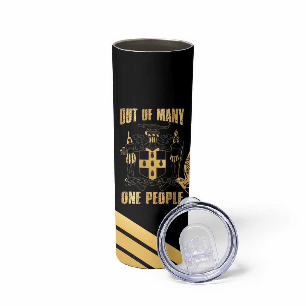 Jumieka Independence Day Skinny Tumbler Out Of Many, One People Gold Color LT14
