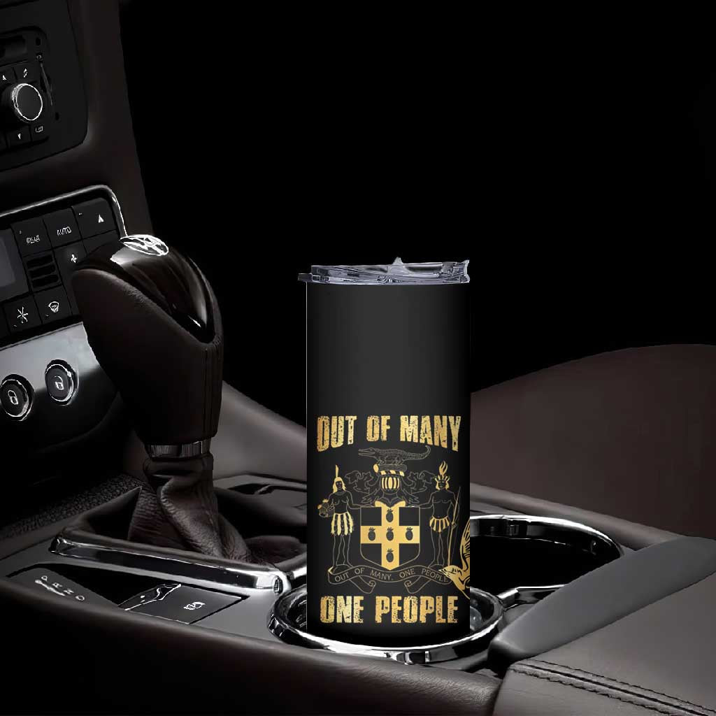 Jumieka Independence Day Skinny Tumbler Out Of Many, One People Gold Color LT14