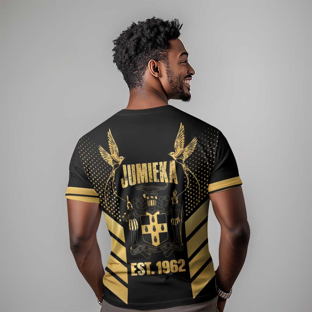 Jumieka Independence Day T shirt Out Of Many, One People Gold Color LT14