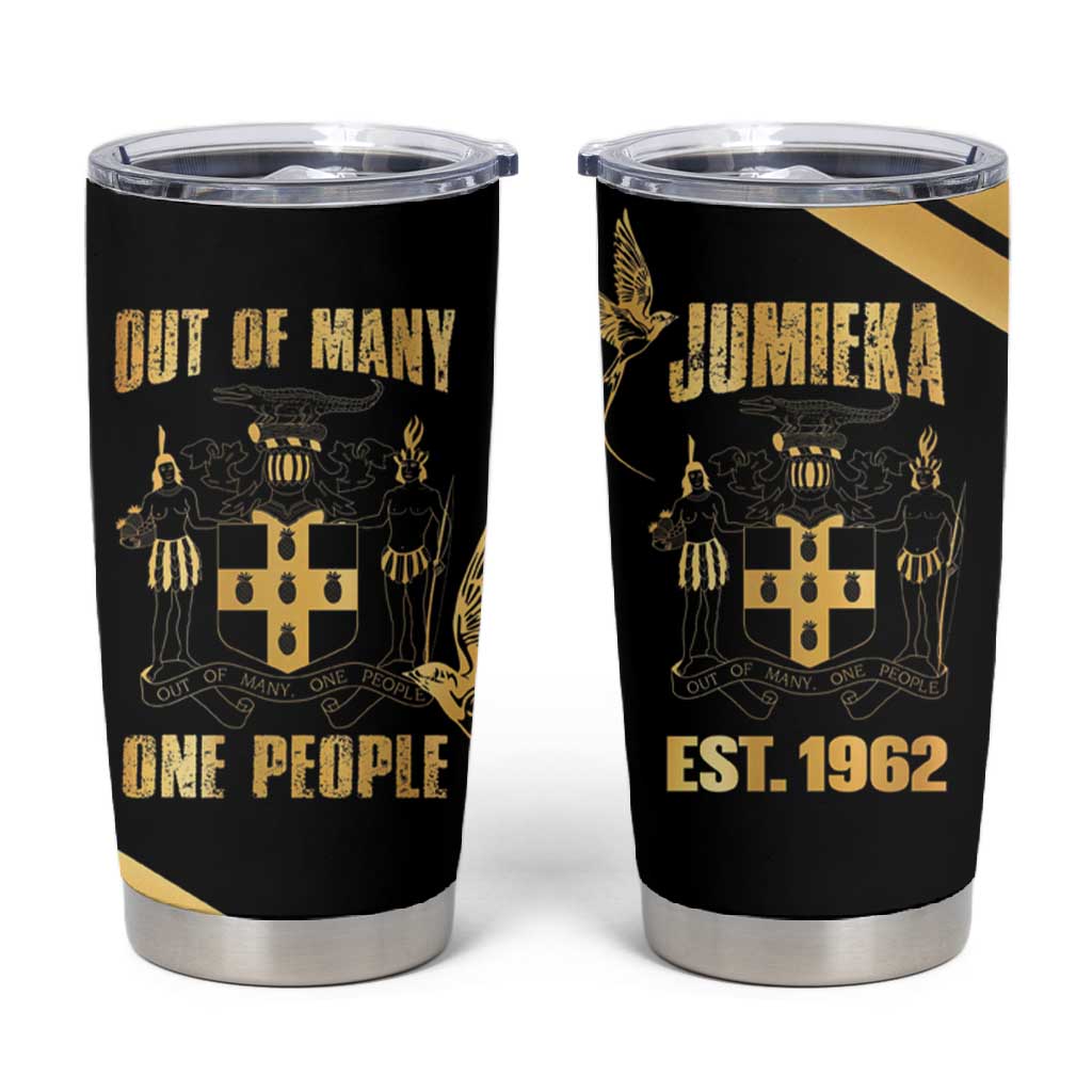 Jumieka Independence Day Tumbler Cup Out Of Many, One People Gold Color LT14