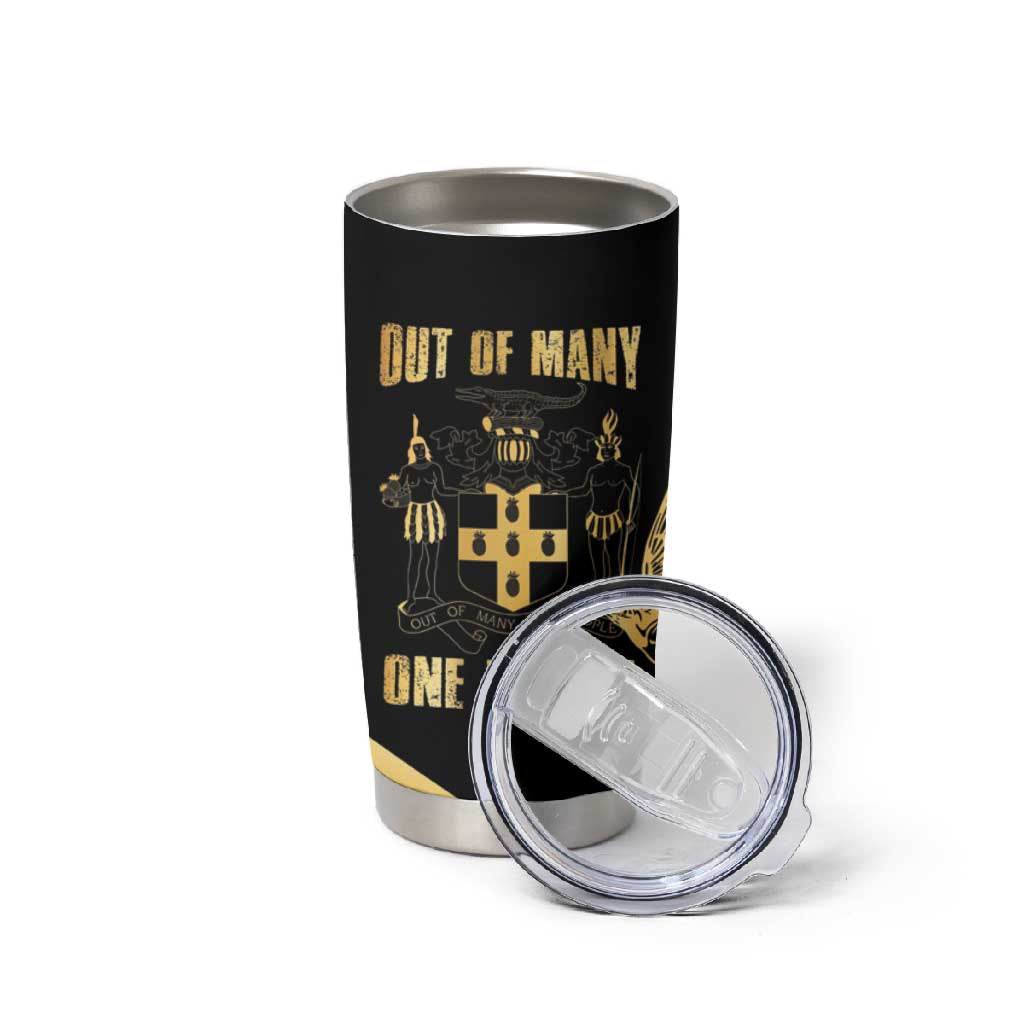 Jumieka Independence Day Tumbler Cup Out Of Many, One People Gold Color LT14