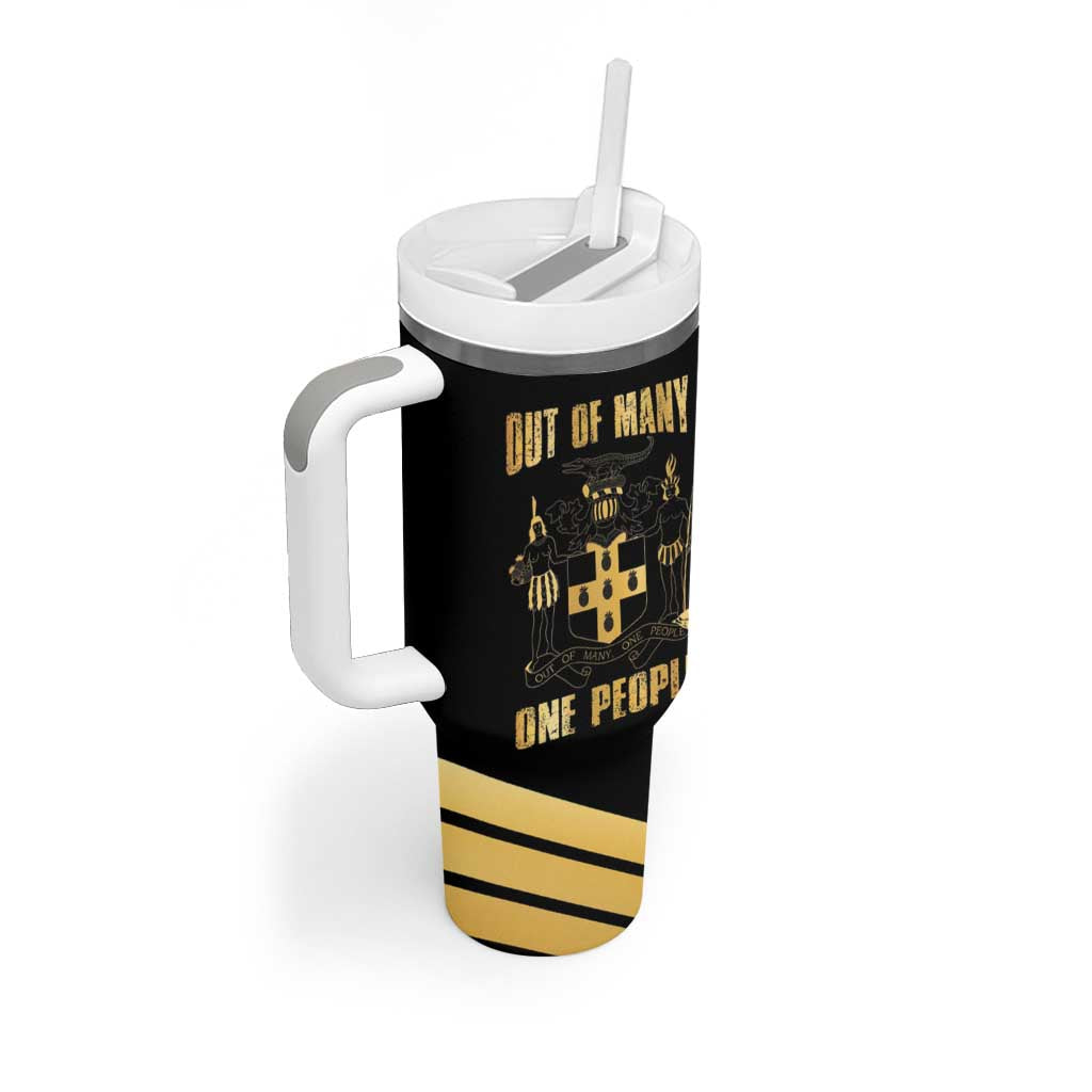Jumieka Independence Day Tumbler With Handle Out Of Many, One People Gold Color LT14