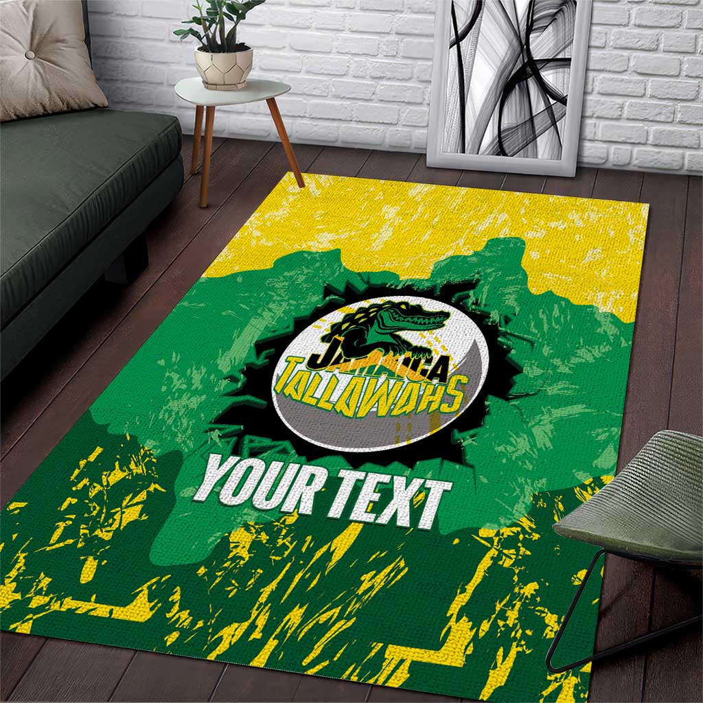 Custom Afro Jamaica Cricket Area Rug Go Champions Tallawahs Grunge Style LT14