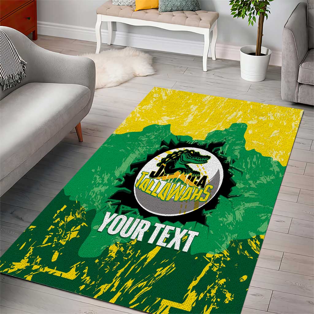 Custom Afro Jamaica Cricket Area Rug Go Champions Tallawahs Grunge Style LT14