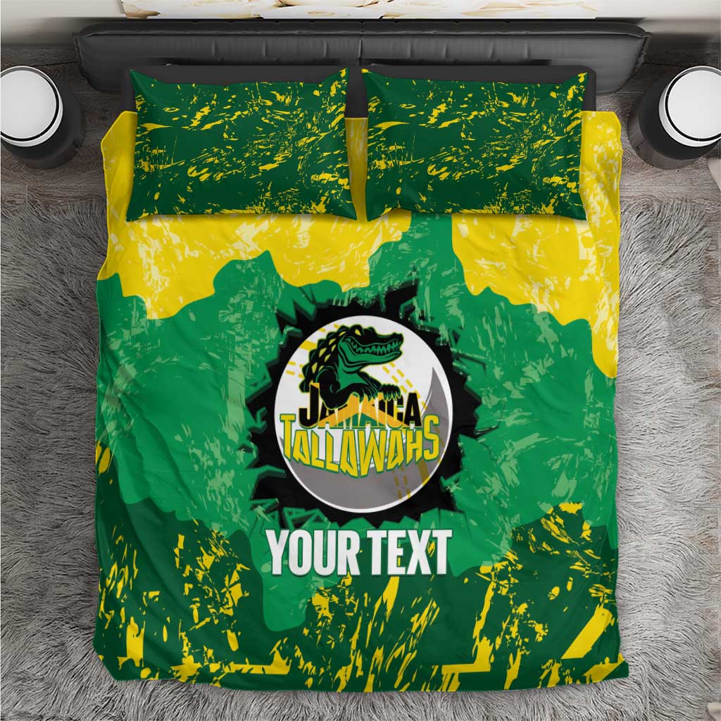 Custom Afro Jamaica Cricket Bedding Set Go Champions Tallawahs Grunge Style LT14