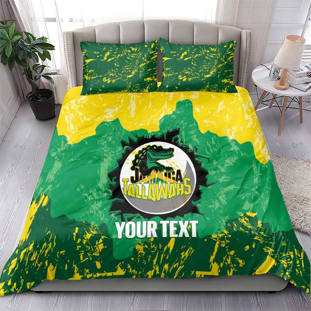 Custom Afro Jamaica Cricket Bedding Set Go Champions Tallawahs Grunge Style LT14