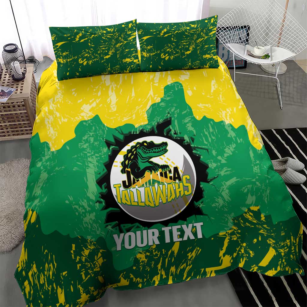 Custom Afro Jamaica Cricket Bedding Set Go Champions Tallawahs Grunge Style LT14