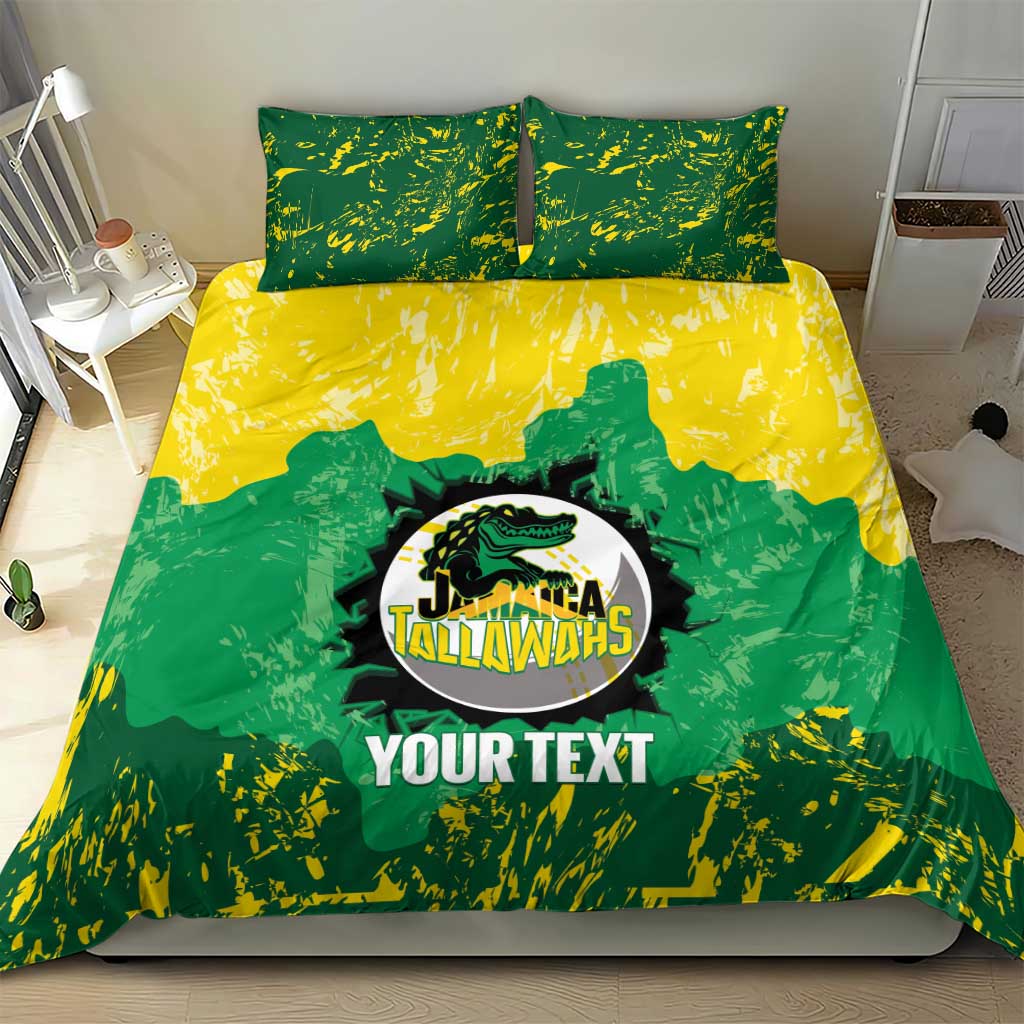 Custom Afro Jamaica Cricket Bedding Set Go Champions Tallawahs Grunge Style LT14