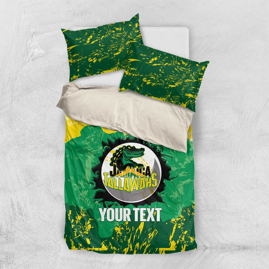 Custom Afro Jamaica Cricket Bedding Set Go Champions Tallawahs Grunge Style LT14