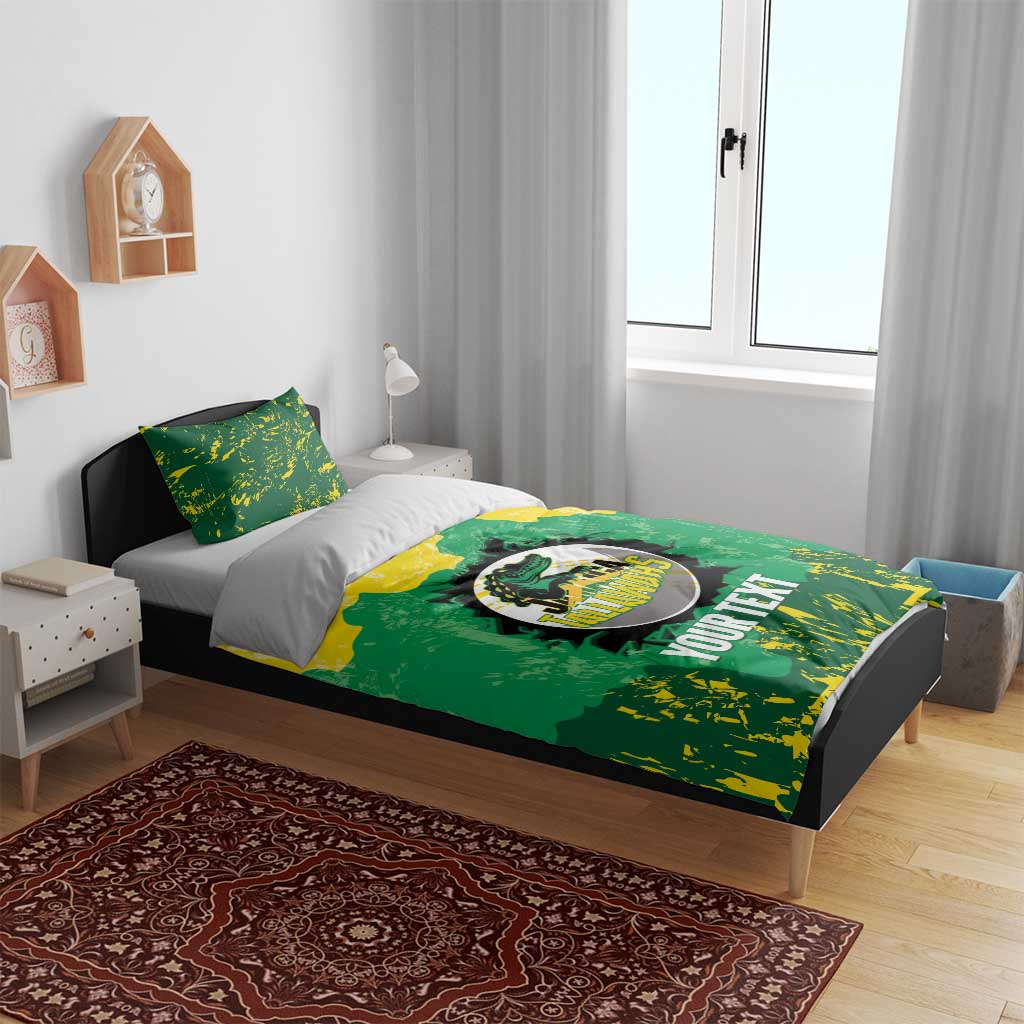 Custom Afro Jamaica Cricket Bedding Set Go Champions Tallawahs Grunge Style LT14
