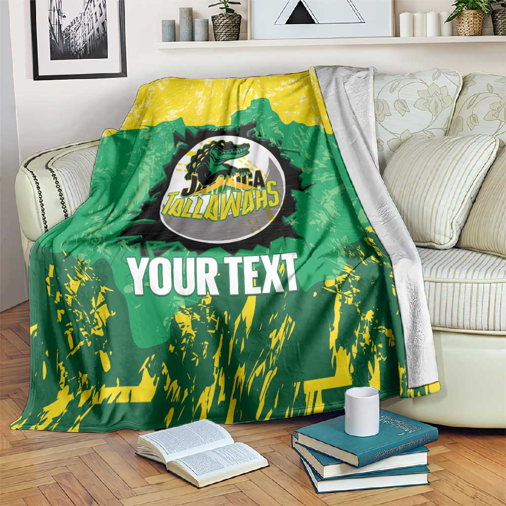 Custom Afro Jamaica Cricket Blanket Go Champions Tallawahs Grunge Style LT14