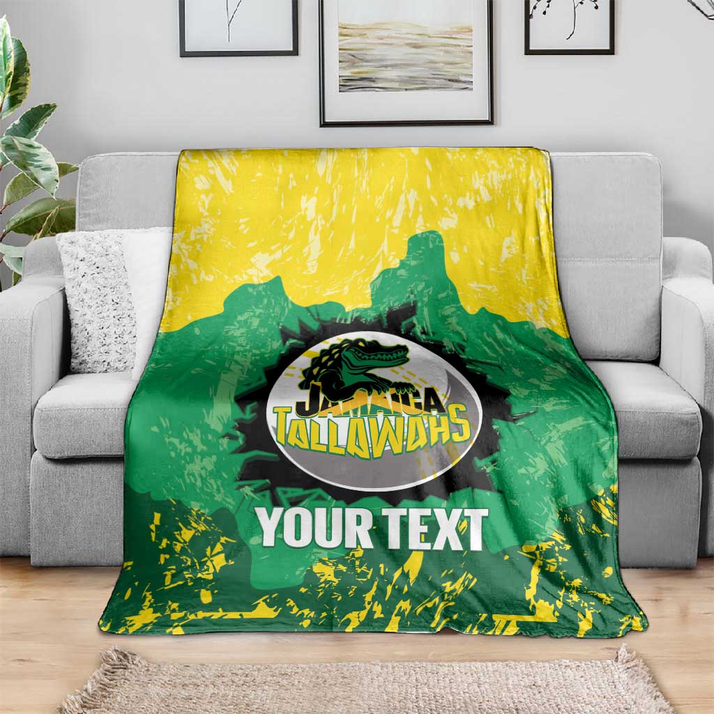 Custom Afro Jamaica Cricket Blanket Go Champions Tallawahs Grunge Style LT14