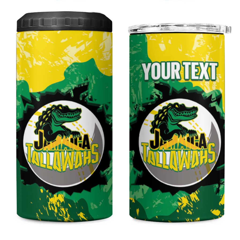 Custom Afro Jamaica Cricket 4 in 1 Can Cooler Tumbler Go Champions Tallawahs Grunge Style LT14