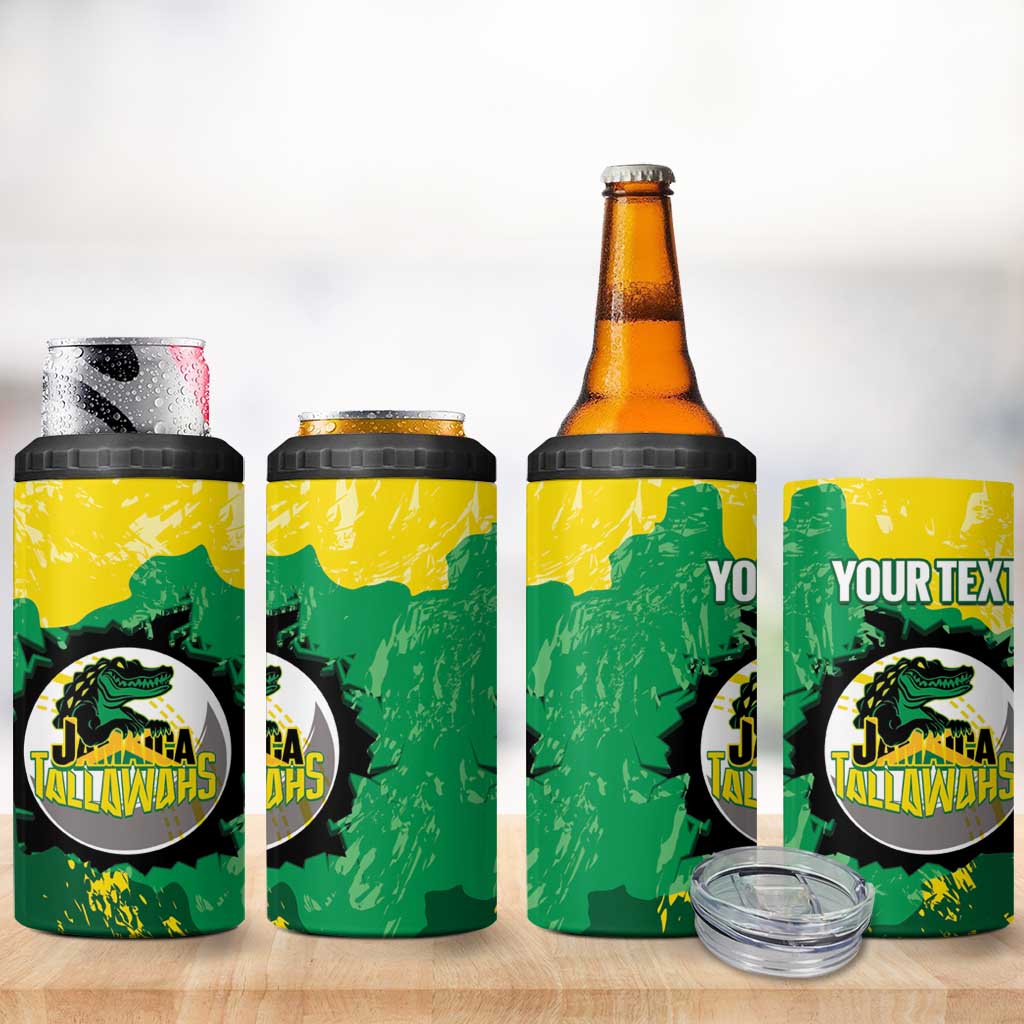 Custom Afro Jamaica Cricket 4 in 1 Can Cooler Tumbler Go Champions Tallawahs Grunge Style LT14