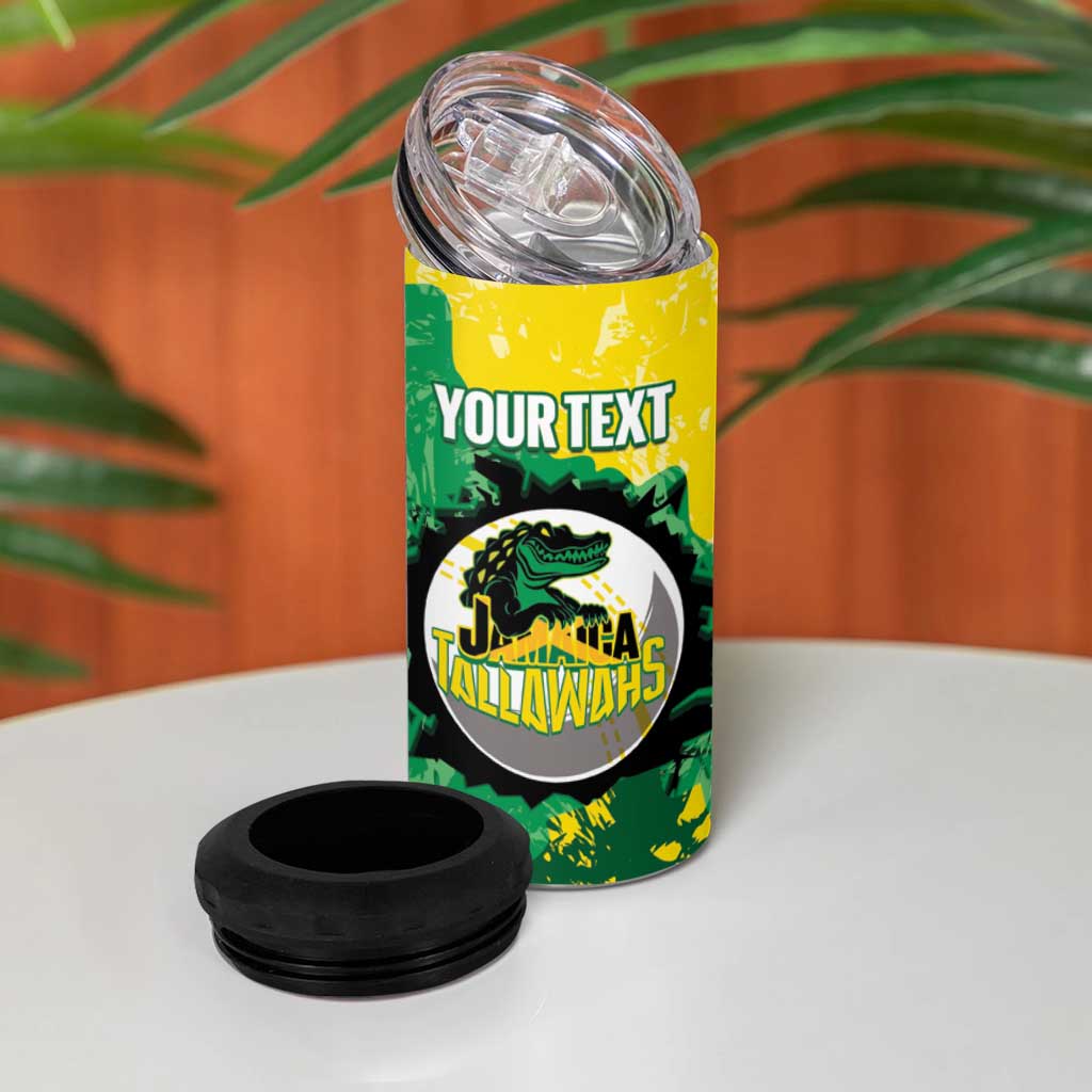 Custom Afro Jamaica Cricket 4 in 1 Can Cooler Tumbler Go Champions Tallawahs Grunge Style LT14