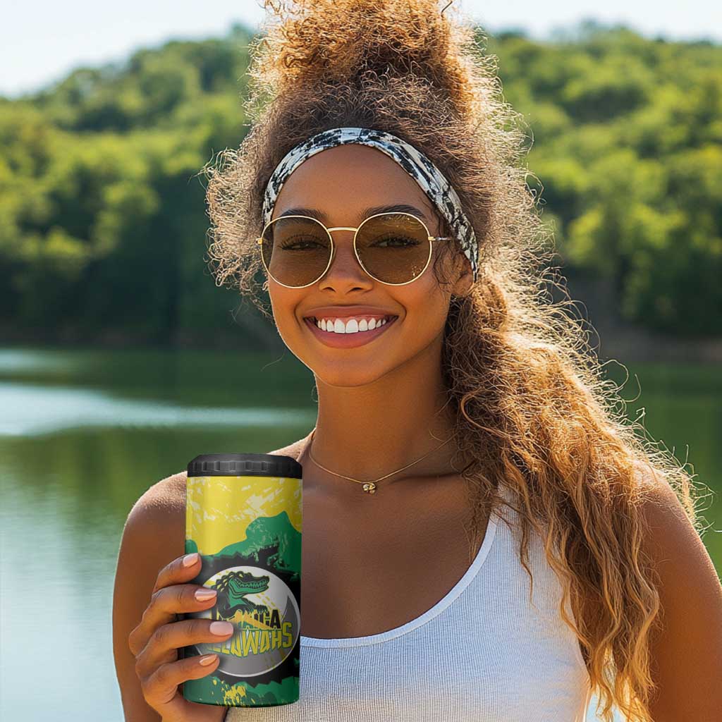 Custom Afro Jamaica Cricket 4 in 1 Can Cooler Tumbler Go Champions Tallawahs Grunge Style LT14