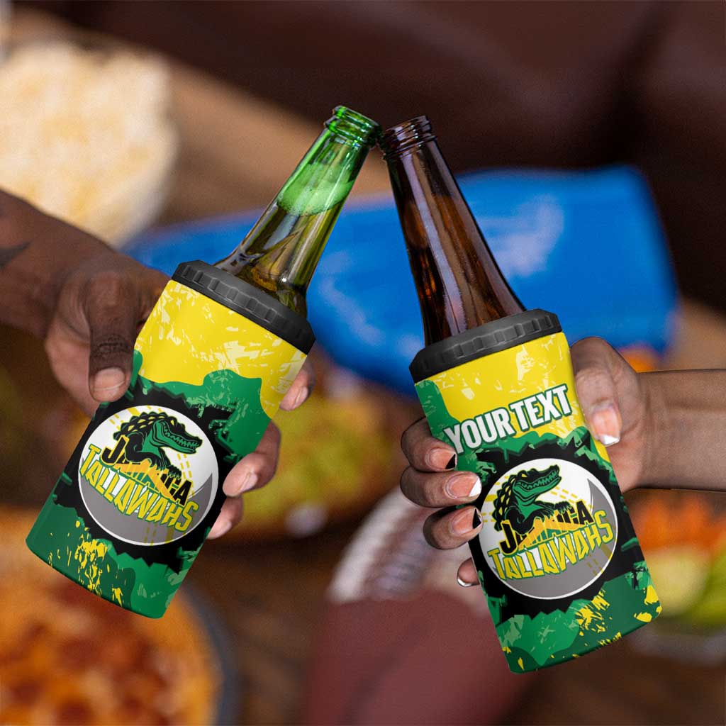 Custom Afro Jamaica Cricket 4 in 1 Can Cooler Tumbler Go Champions Tallawahs Grunge Style LT14