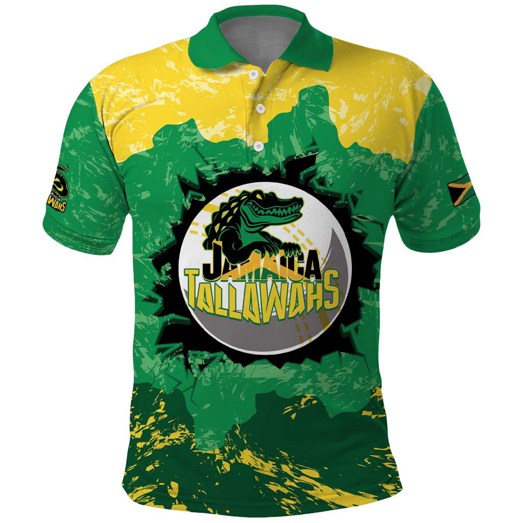 Custom Jamaica Cricket Polo Shirt Go Champions Tallawahs Grunge Style LT14