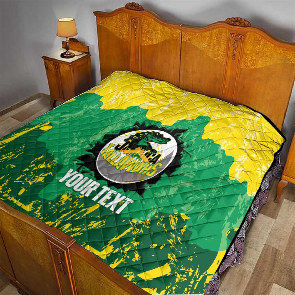Custom Afro Jamaica Cricket Quilt Go Champions Tallawahs Grunge Style LT14
