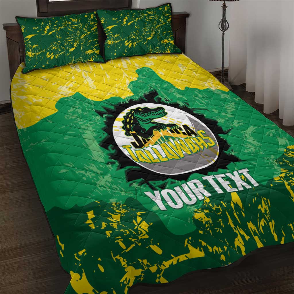 Custom Afro Jamaica Cricket Quilt Bed Set Go Champions Tallawahs Grunge Style LT14