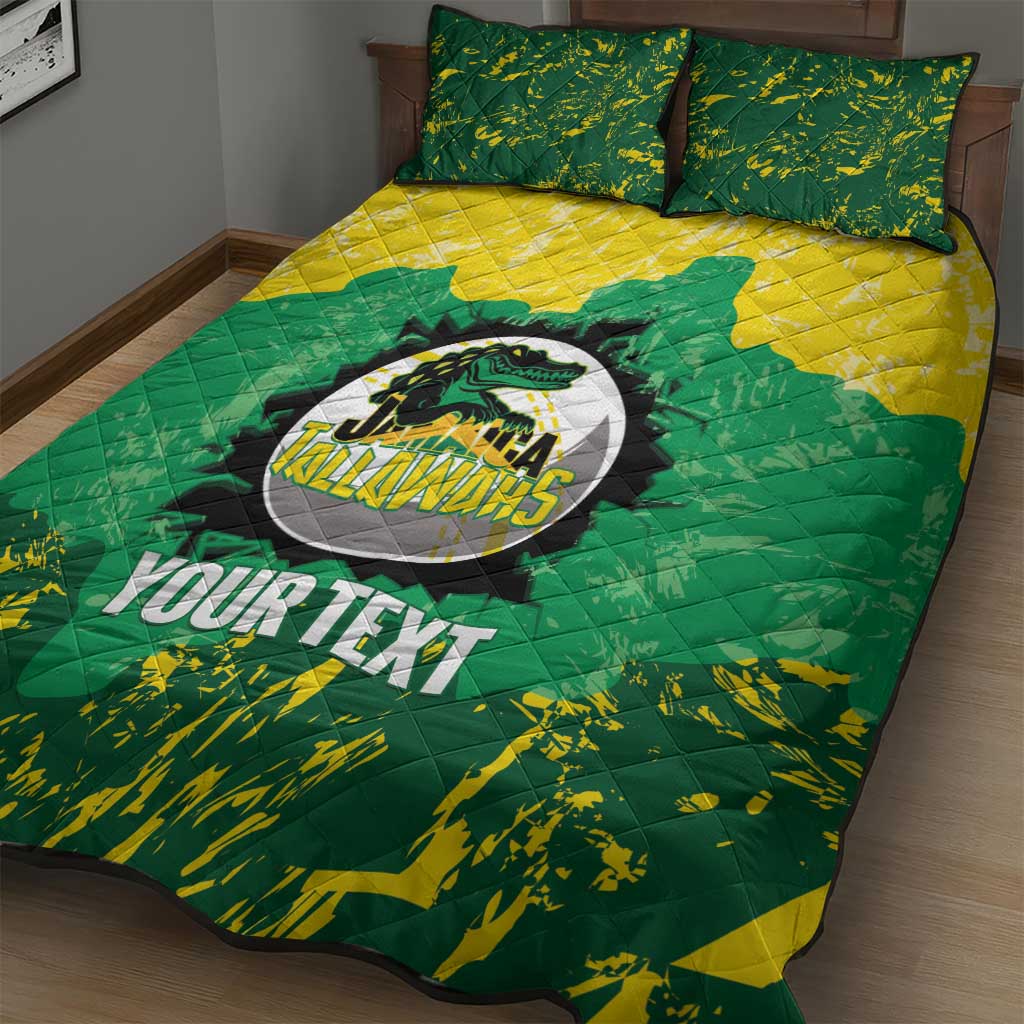 Custom Afro Jamaica Cricket Quilt Bed Set Go Champions Tallawahs Grunge Style LT14