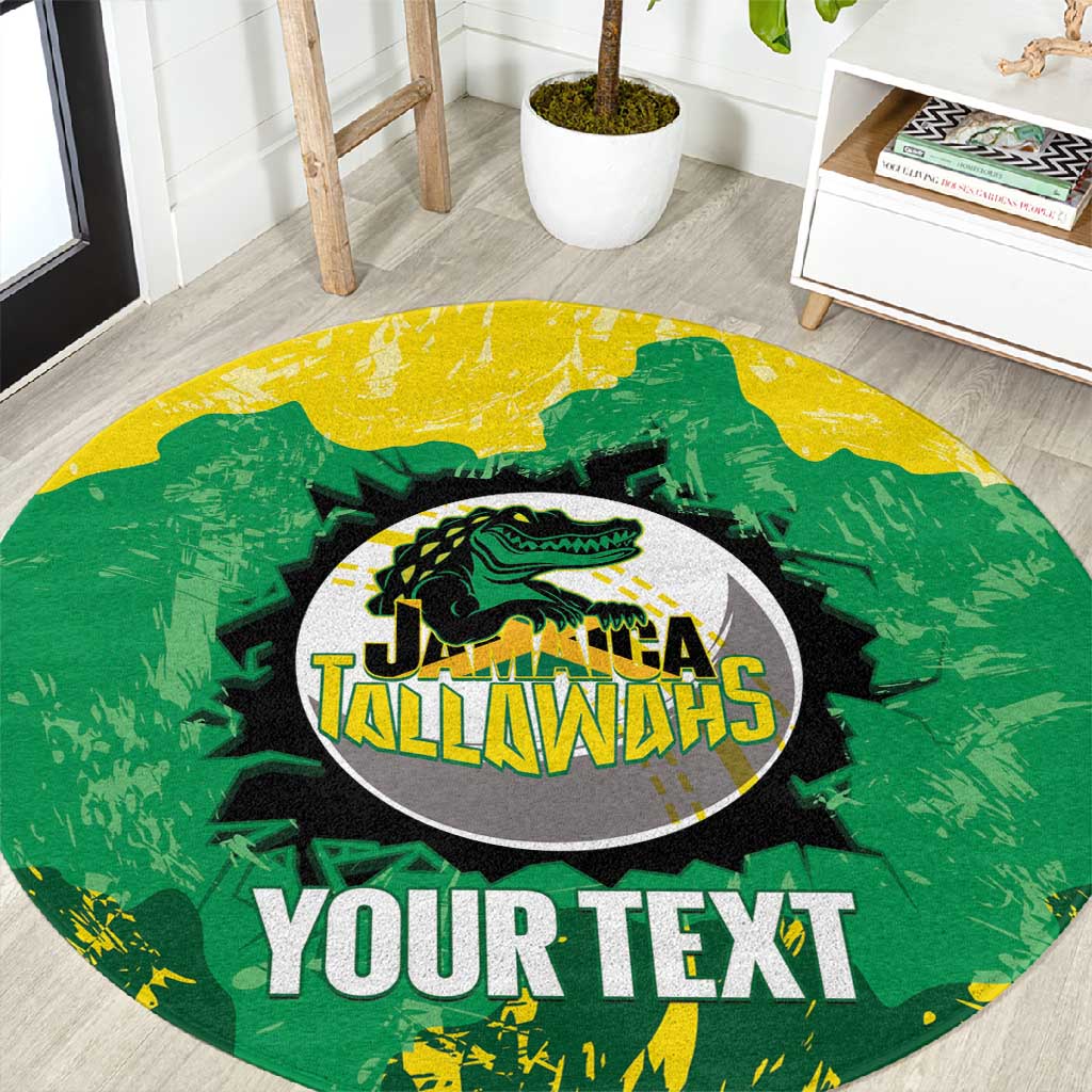 Custom Afro Jamaica Cricket Round Carpet Go Champions Tallawahs Grunge Style LT14