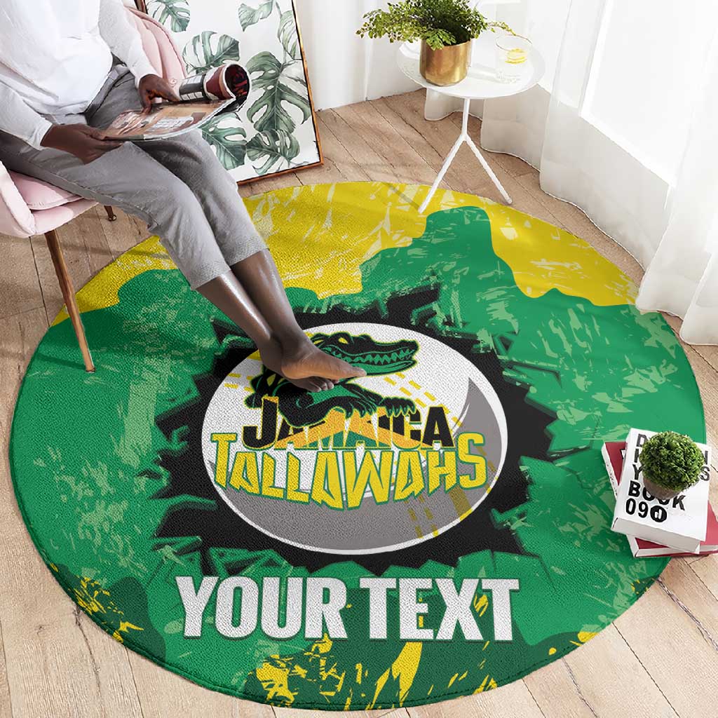 Custom Afro Jamaica Cricket Round Carpet Go Champions Tallawahs Grunge Style LT14