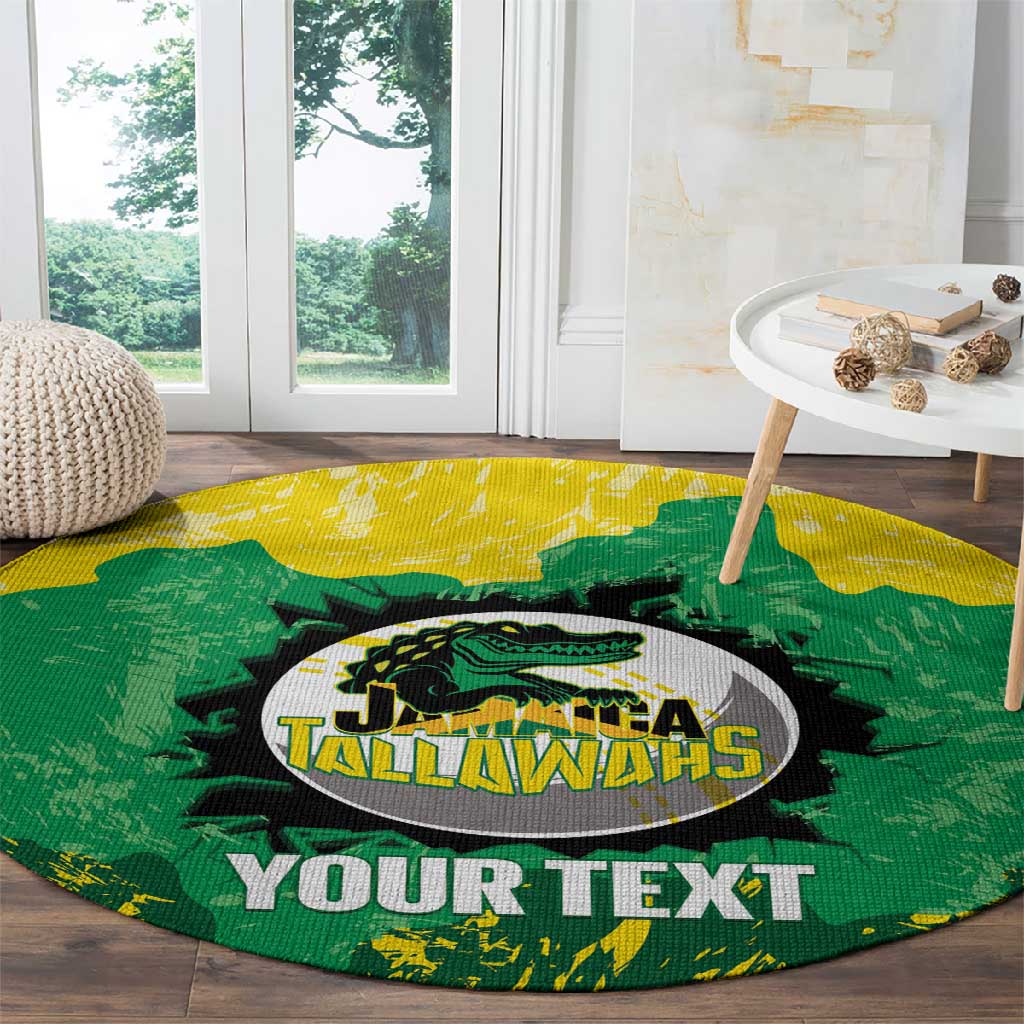 Custom Afro Jamaica Cricket Round Carpet Go Champions Tallawahs Grunge Style LT14