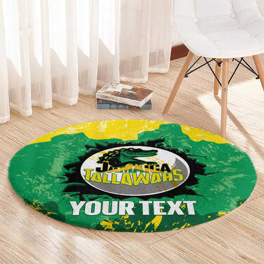 Custom Afro Jamaica Cricket Round Carpet Go Champions Tallawahs Grunge Style LT14