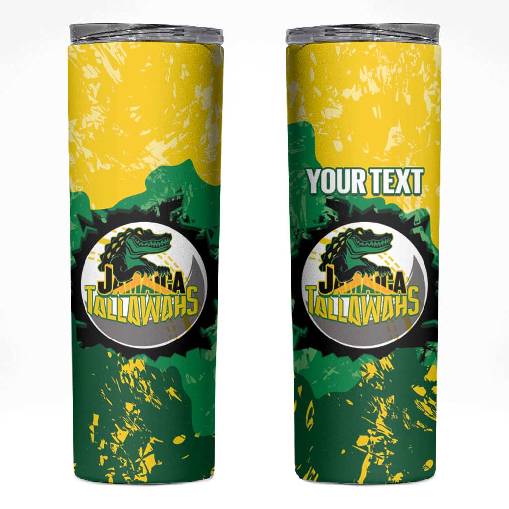 Custom Afro Jamaica Cricket Skinny Tumbler Go Champions Tallawahs Grunge Style LT14