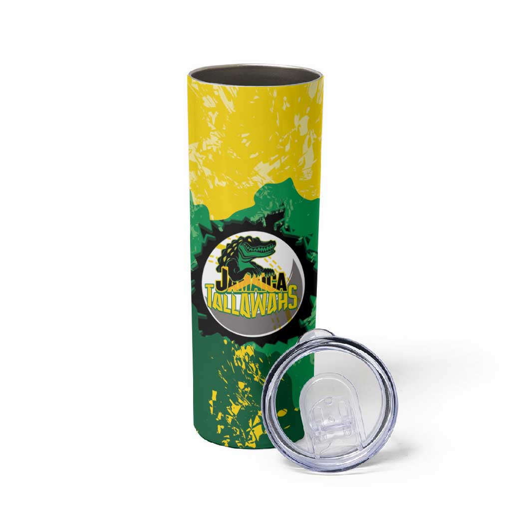 Custom Afro Jamaica Cricket Skinny Tumbler Go Champions Tallawahs Grunge Style LT14