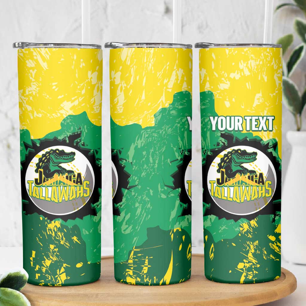 Custom Afro Jamaica Cricket Skinny Tumbler Go Champions Tallawahs Grunge Style LT14