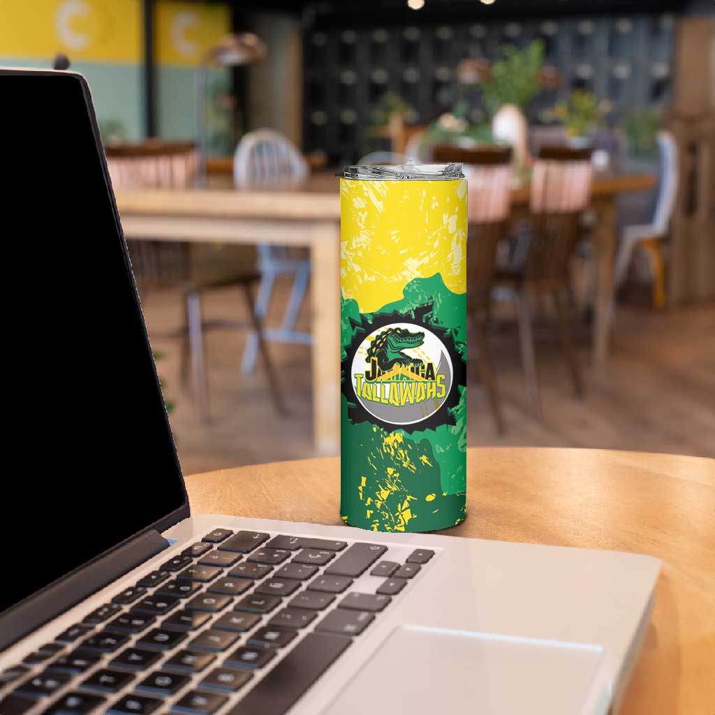 Custom Afro Jamaica Cricket Skinny Tumbler Go Champions Tallawahs Grunge Style LT14