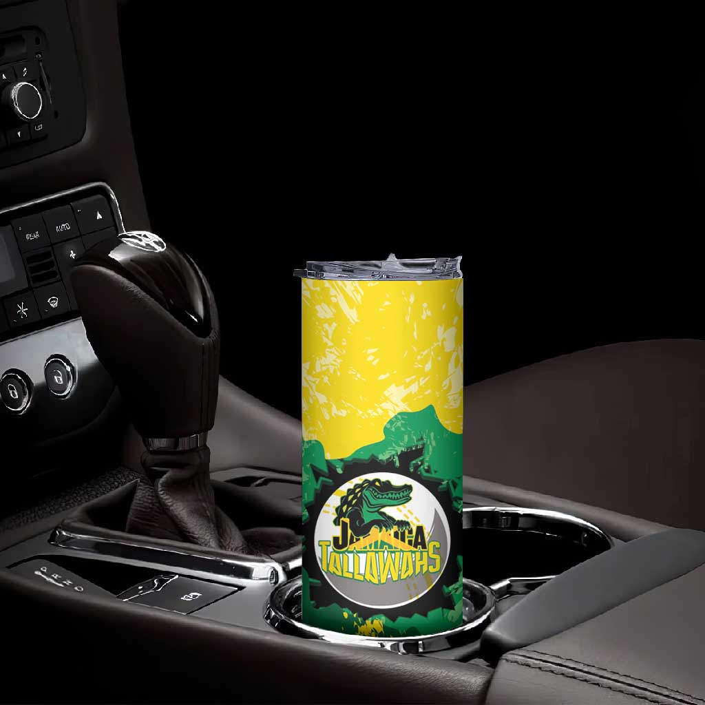 Custom Afro Jamaica Cricket Skinny Tumbler Go Champions Tallawahs Grunge Style LT14