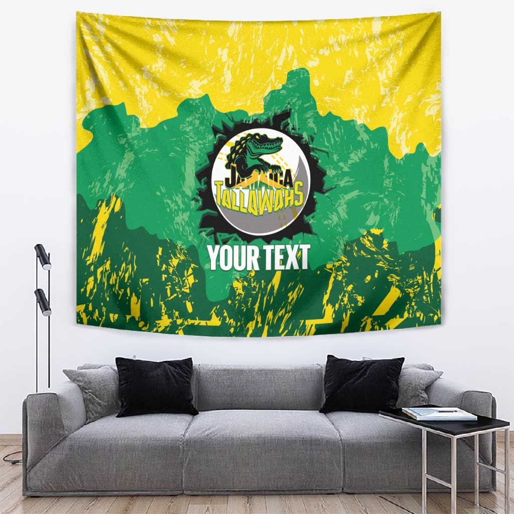 Custom Afro Jamaica Cricket Tapestry Go Champions Tallawahs Grunge Style LT14