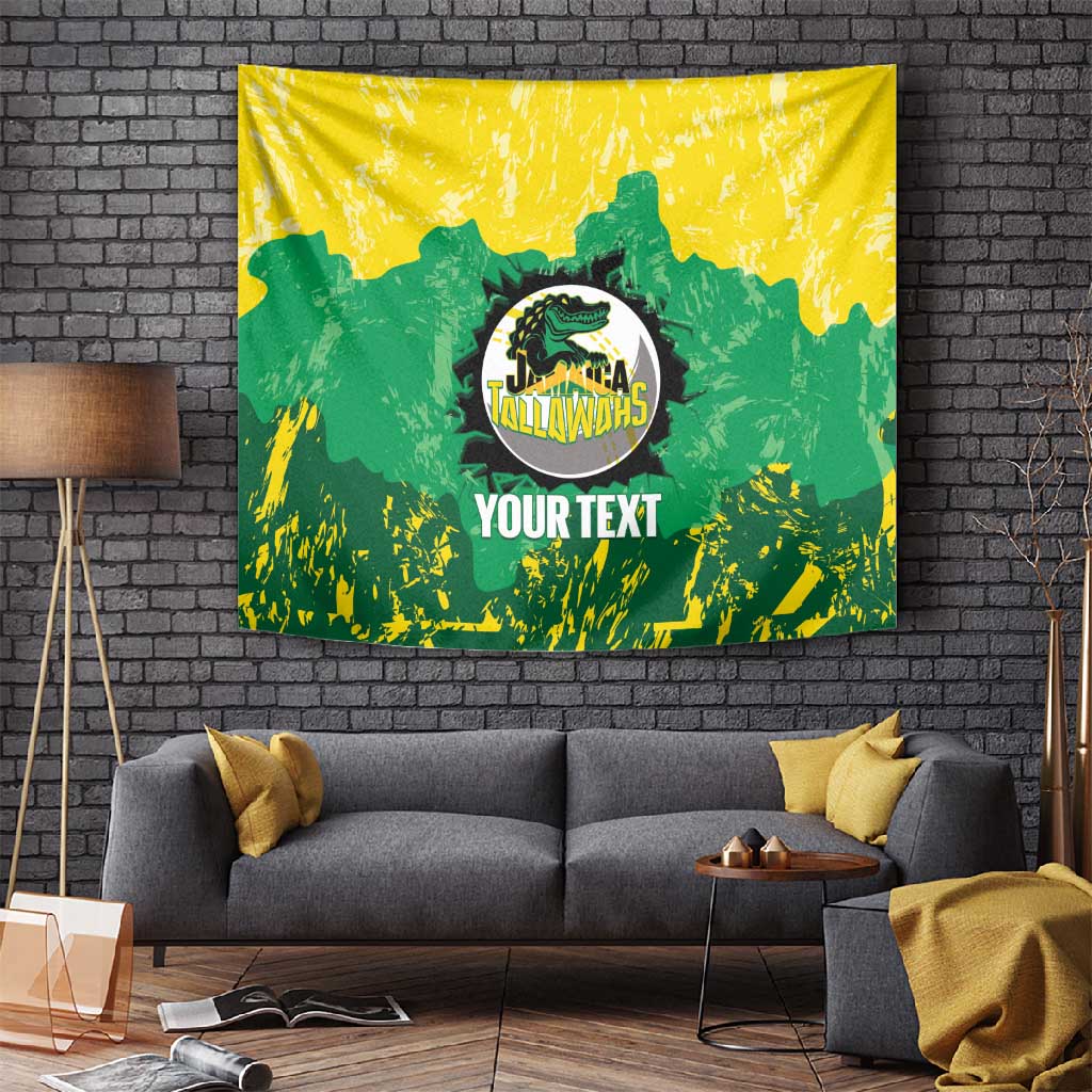 Custom Afro Jamaica Cricket Tapestry Go Champions Tallawahs Grunge Style LT14