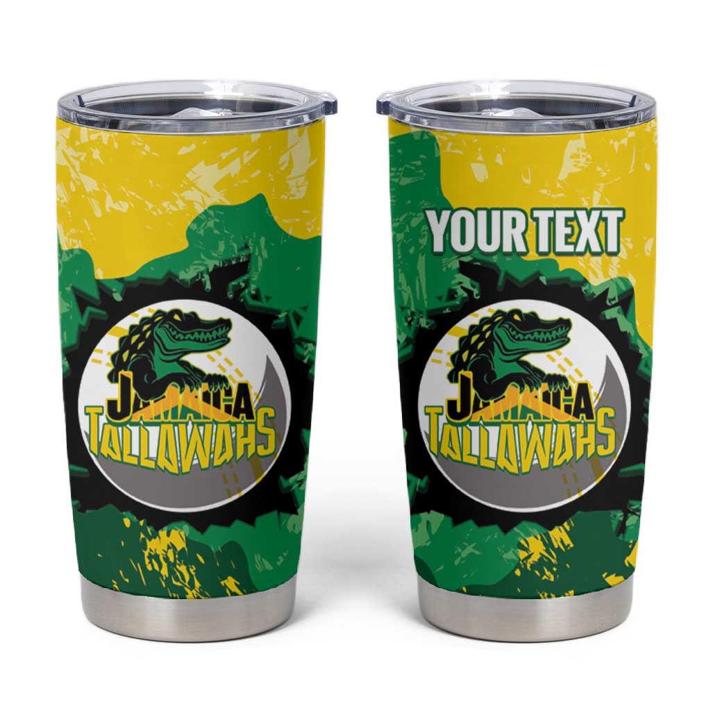 Custom Afro Jamaica Cricket Tumbler Cup Go Champions Tallawahs Grunge Style LT14