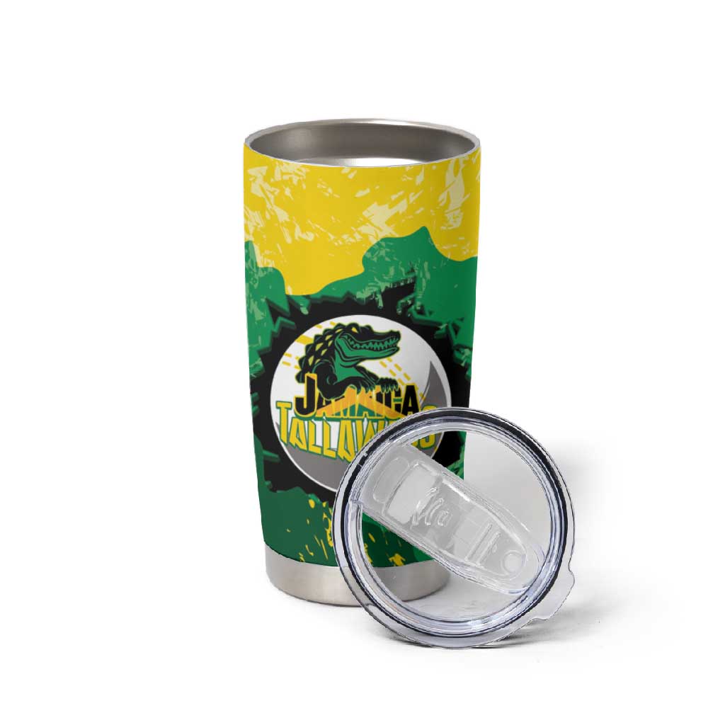 Custom Afro Jamaica Cricket Tumbler Cup Go Champions Tallawahs Grunge Style LT14