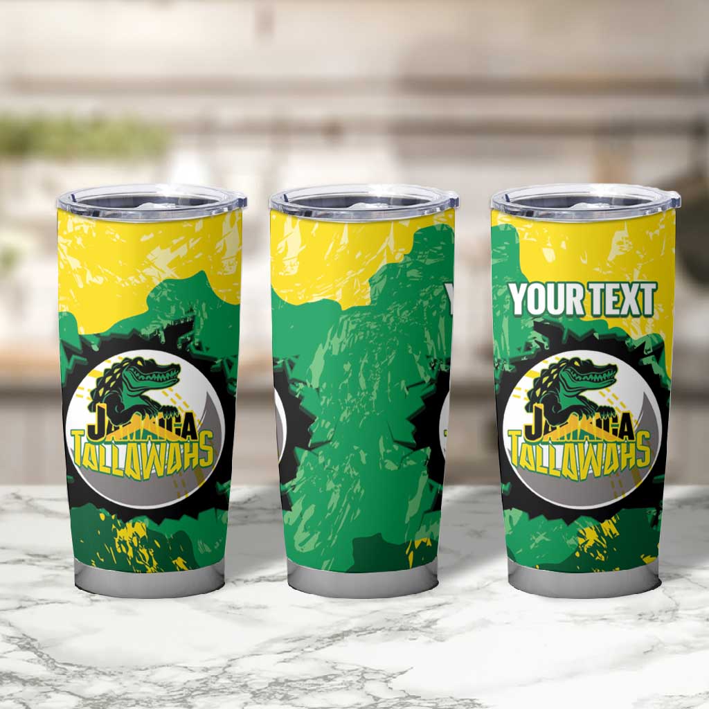 Custom Afro Jamaica Cricket Tumbler Cup Go Champions Tallawahs Grunge Style LT14