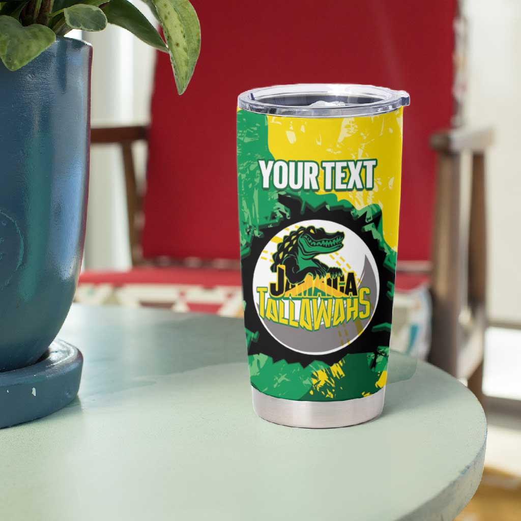 Custom Afro Jamaica Cricket Tumbler Cup Go Champions Tallawahs Grunge Style LT14